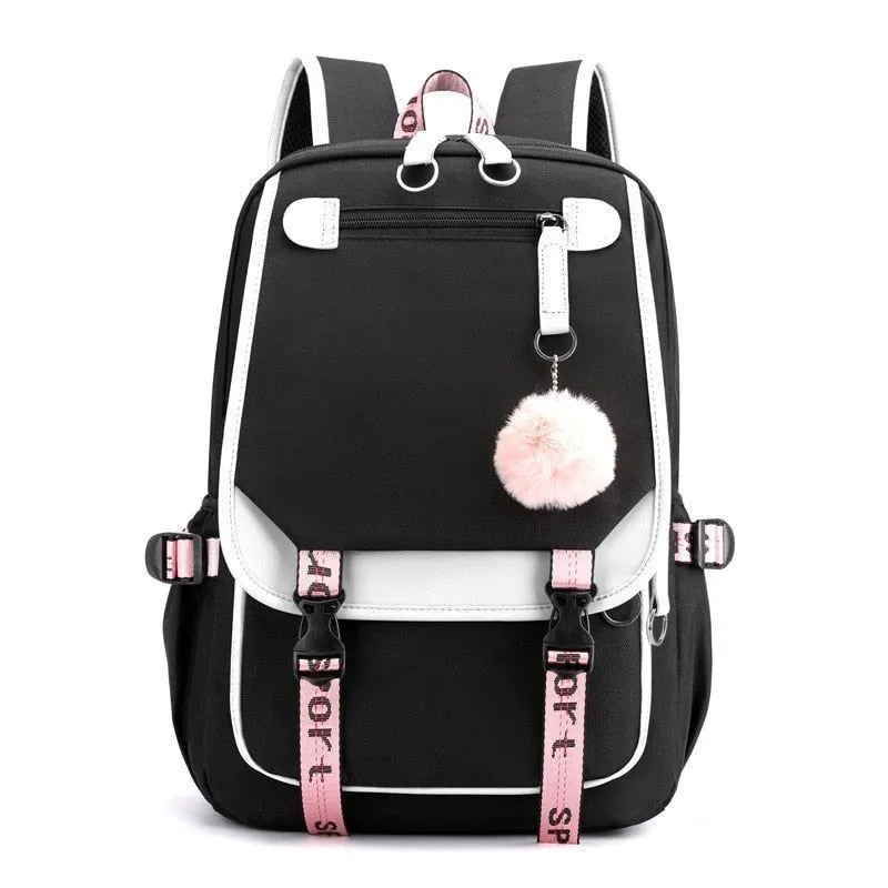 School Cool Backpack for Unisex Korean Style UCBFOS17 Waterproof Nylon Fabric