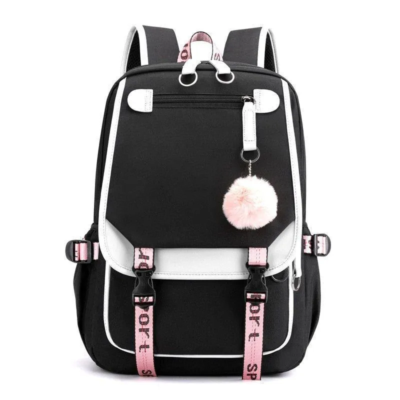 School Cool Backpack for Unisex Korean Style UCBFOS17 Waterproof Nylon Fabric