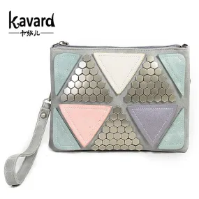 Sequined Patchwork Bag 2016 luxury bag Designer handbag women famous brand Rivet Envelope Bag ladies Messenger Bag  sac a main