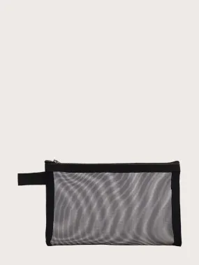 Sheer Mesh Clutch Bag