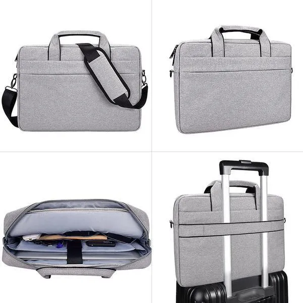 Shockproof Business Laptop Shoulder Bag- Ash