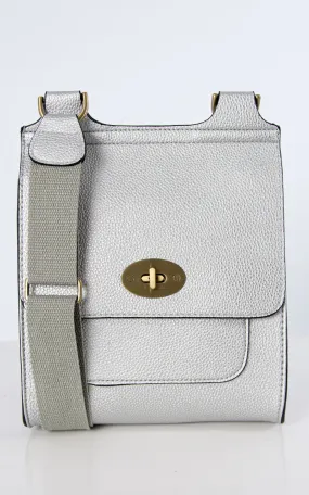 Silver  Messenger Bag