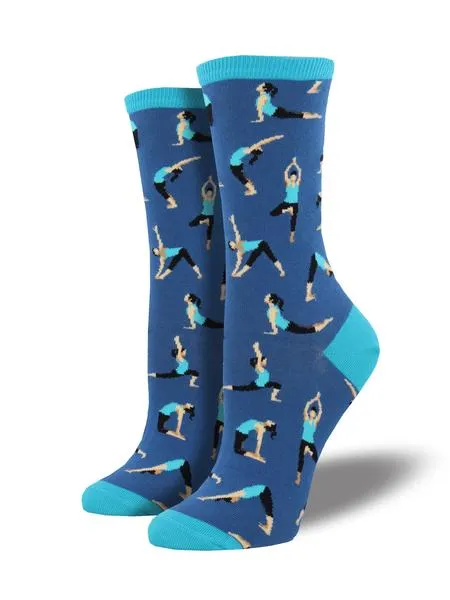 SOCKSMITH WOMENS YOGA PEOPLE BLUE