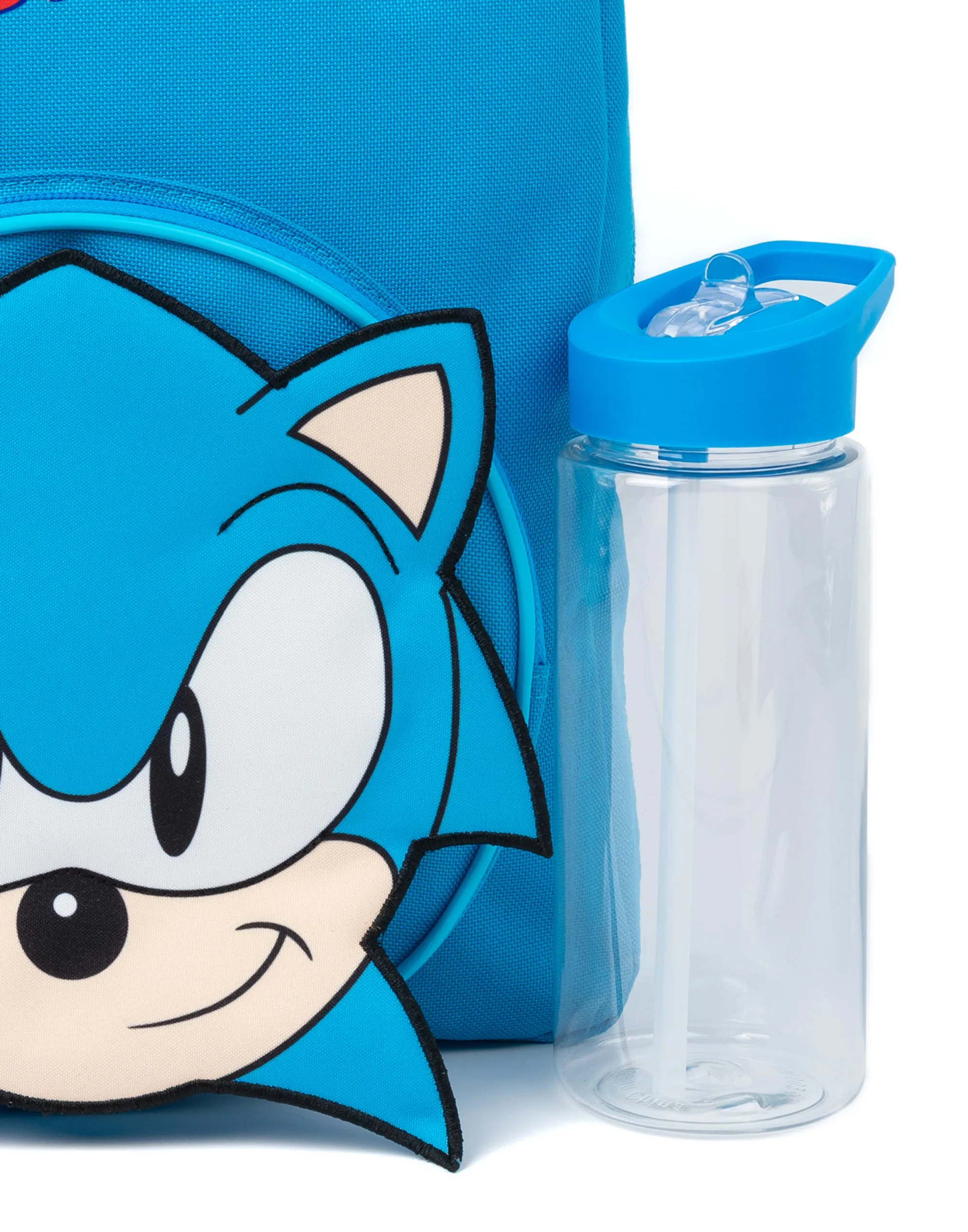 Sonic the Hedgehog Character Front Unisex Kids Blue 4 Piece Backpack Set