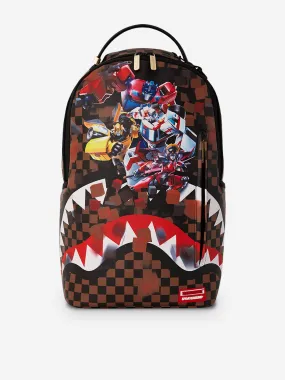 Sprayground Kids Transformers Checkered Backpack in Brown (46cm)