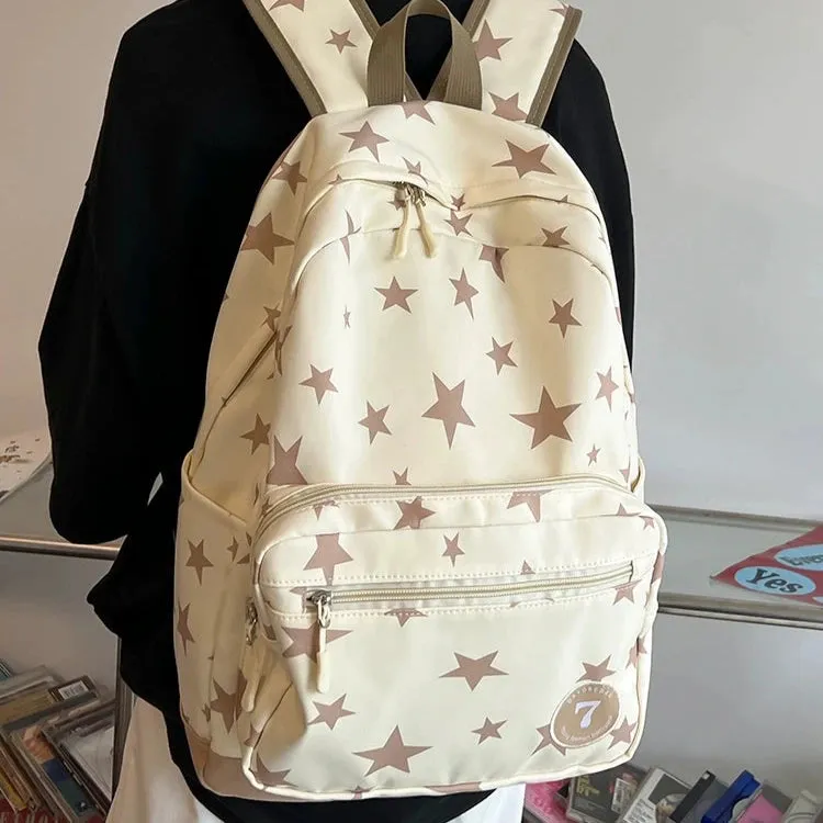 Stylish Printed Pentagram School Bag - Large Capacity Backpack