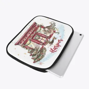 Tablet Sleeve - Christmas, Toy Shop, Girl Brunette Hair