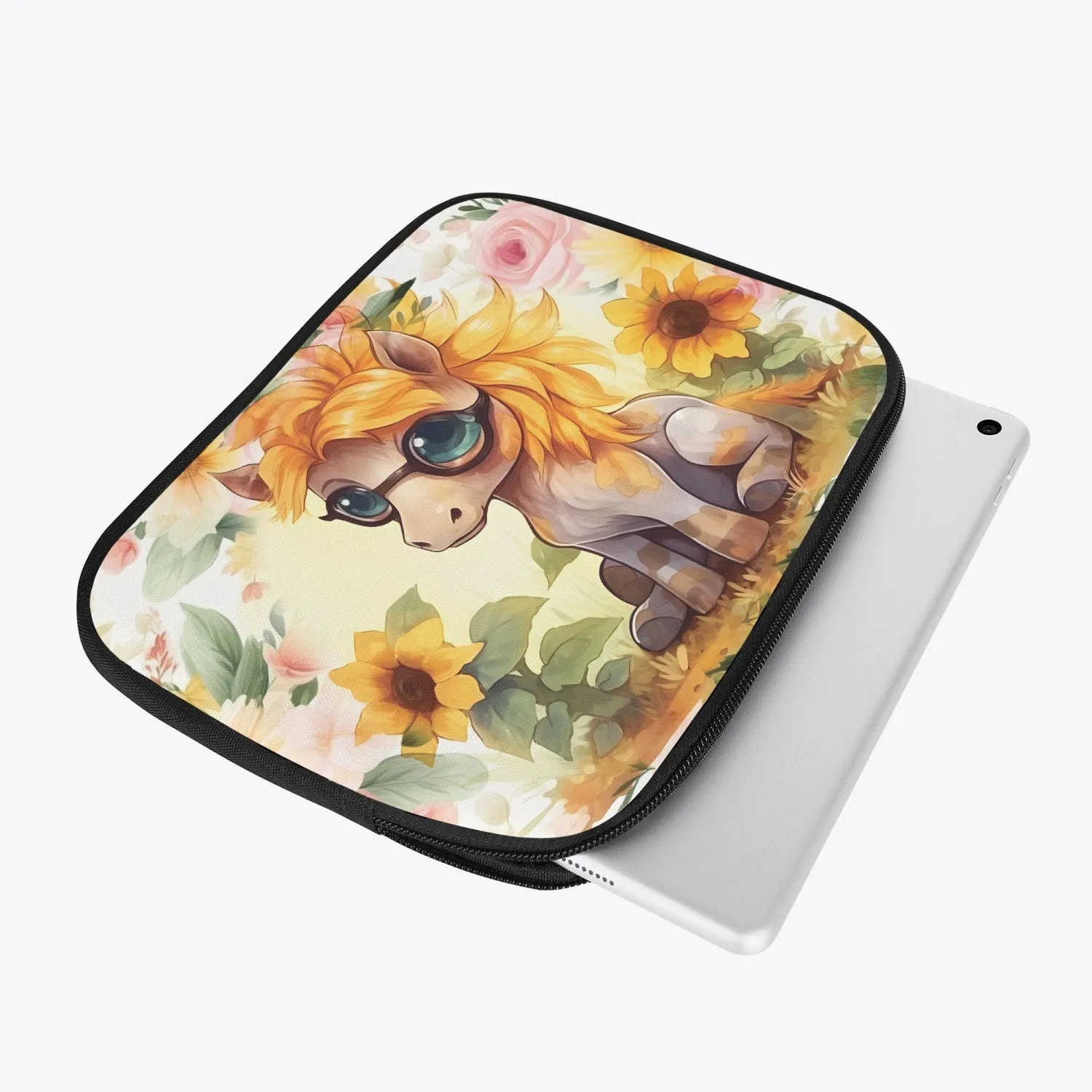 Tablet Sleeve - Donkey, Sunflowers, awd-565