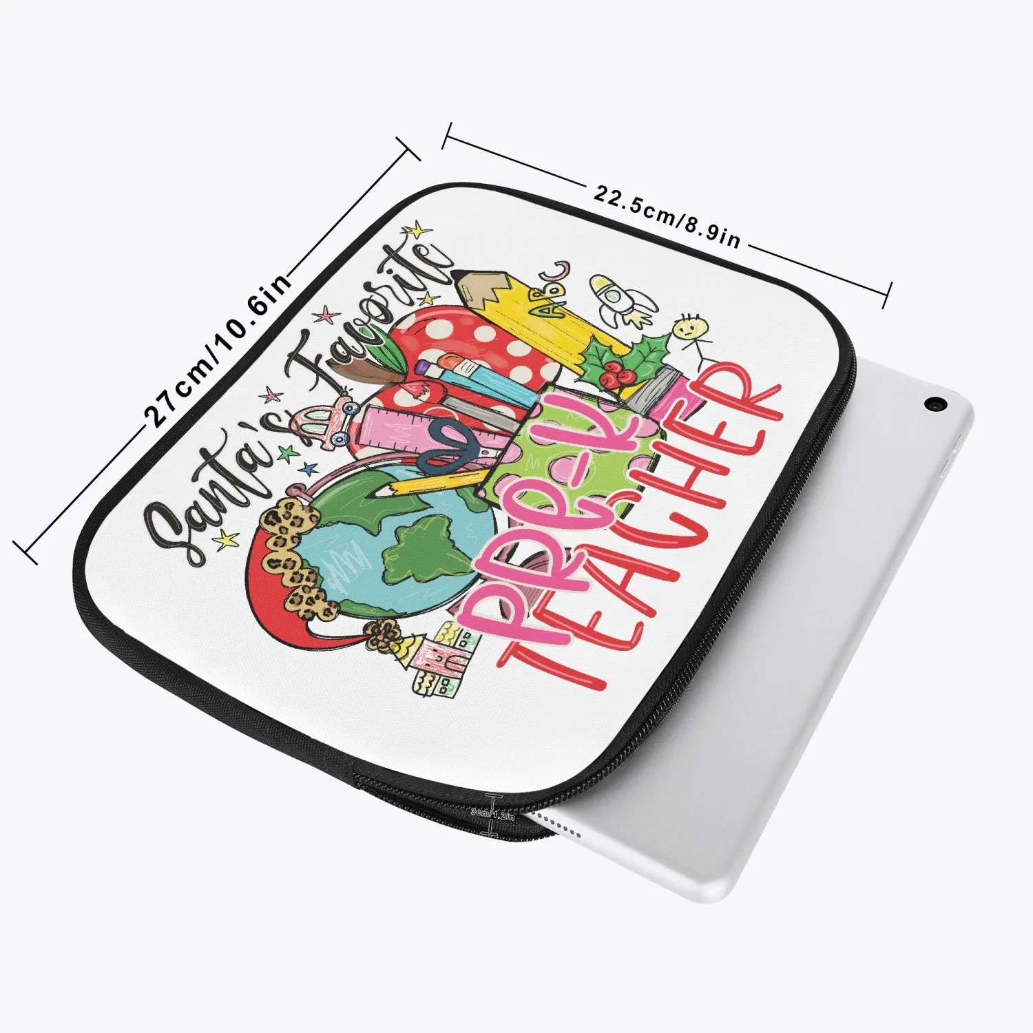 Tablet Sleeve - Santa's Favorite Pre-K Teacher, awd-548