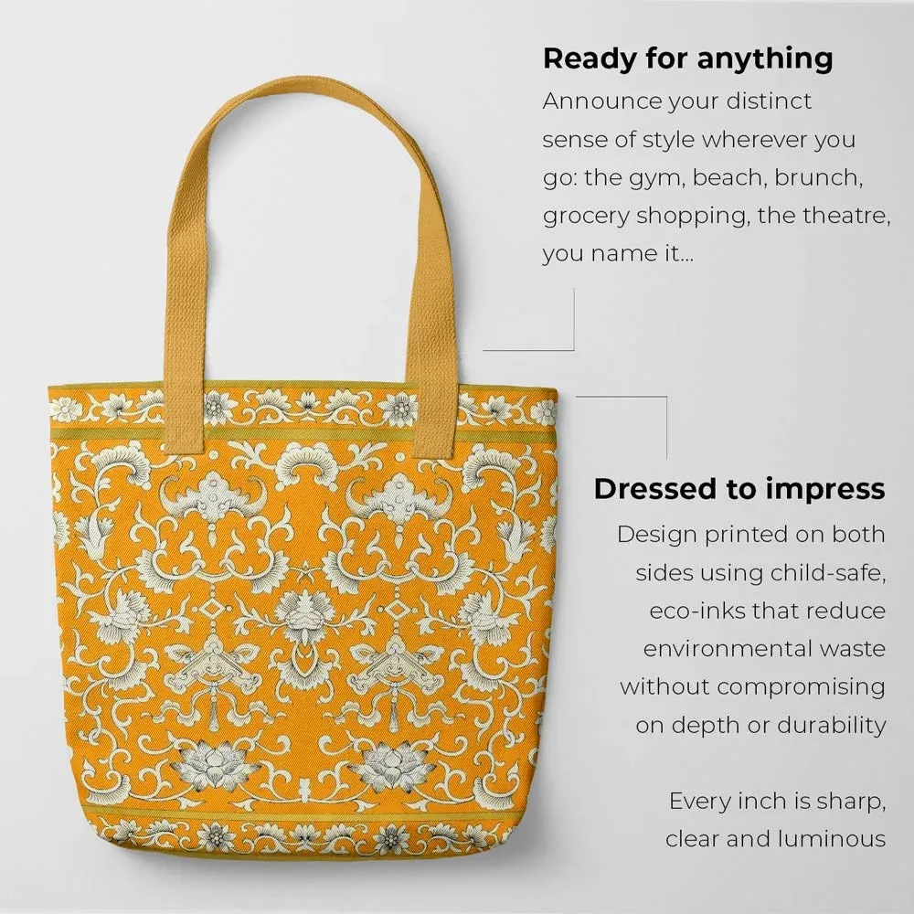 Tangerine Dream - Chinoiserie Shopping Tote Bag