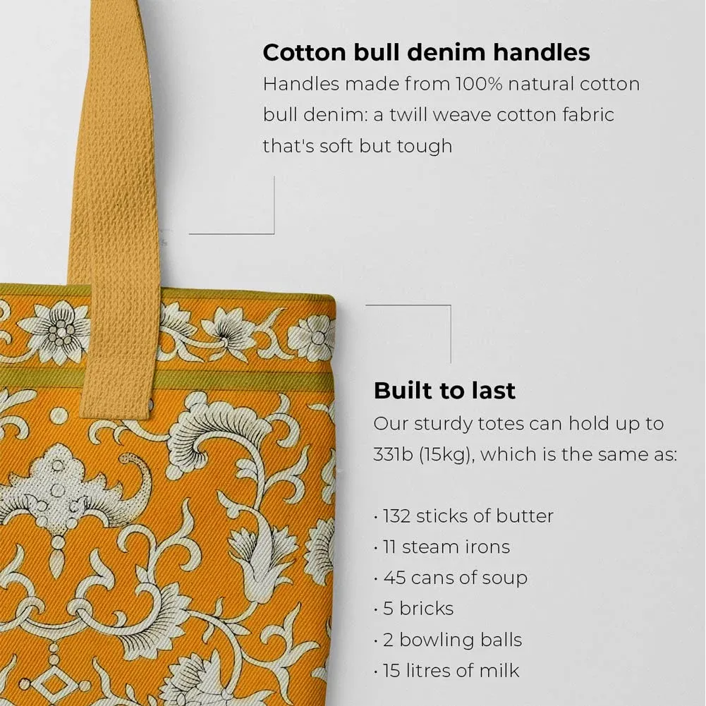 Tangerine Dream - Chinoiserie Shopping Tote Bag