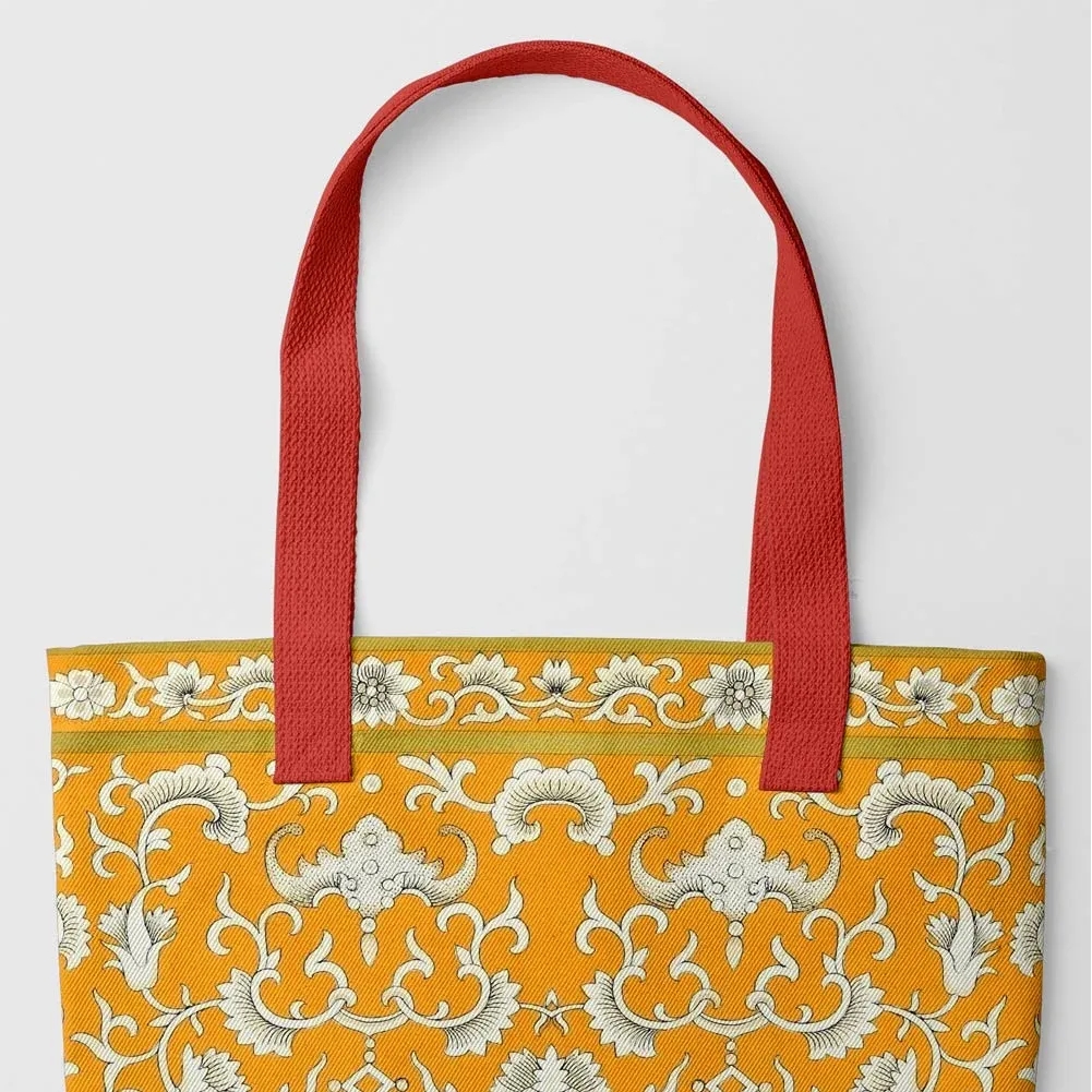 Tangerine Dream - Chinoiserie Shopping Tote Bag