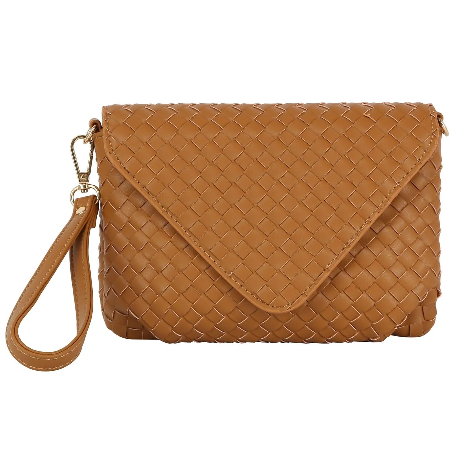 TDE0065 Lynn Three Compartment Woven Clutch/Crossbody