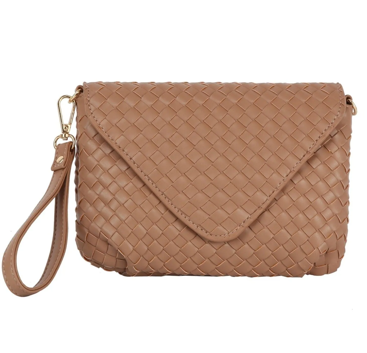 TDE0065 Lynn Three Compartment Woven Clutch/Crossbody