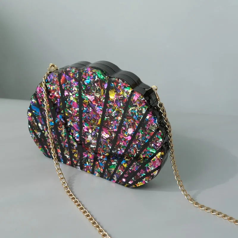 TEEK - Glam Shell Shape Clutch Purse