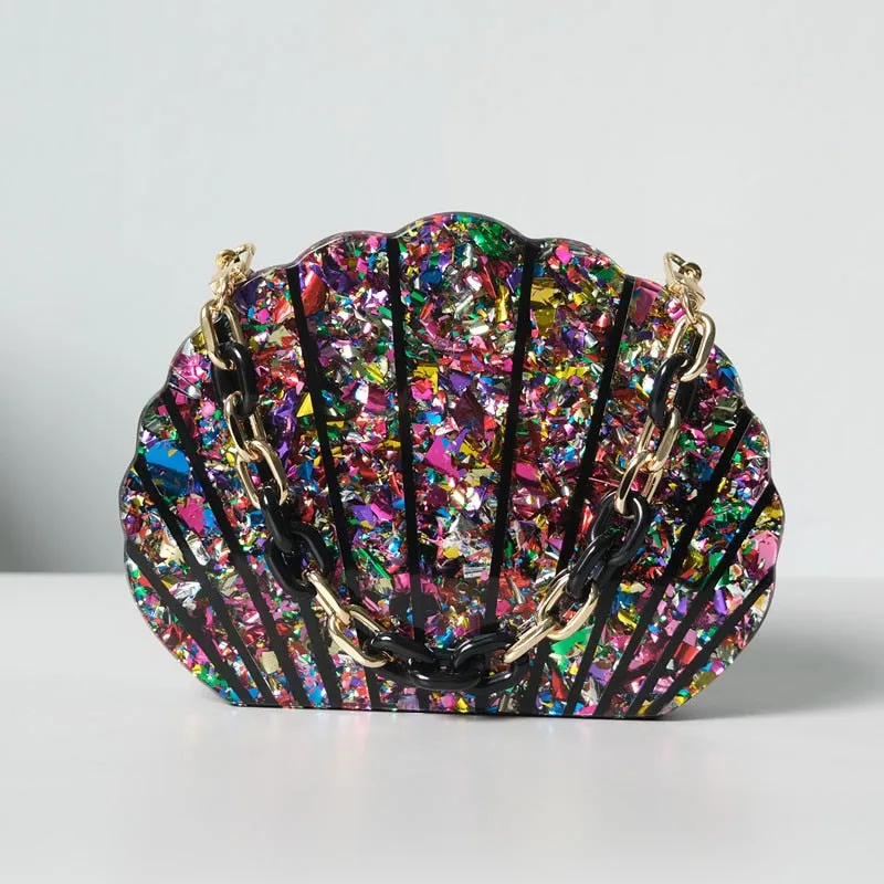 TEEK - Glam Shell Shape Clutch Purse