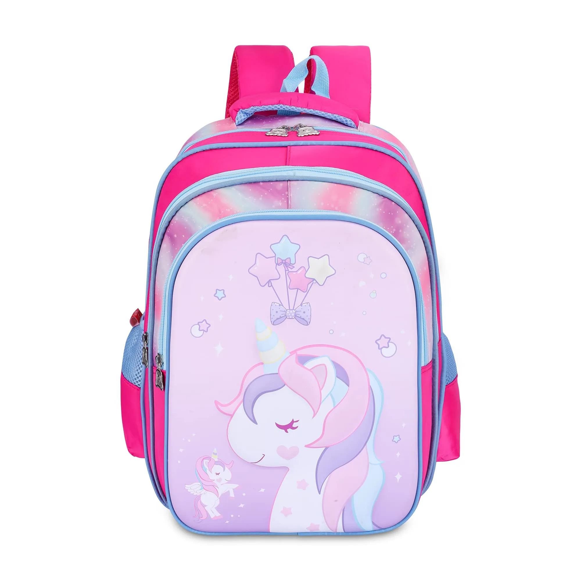 THE CLOWNFISH KidVenture Series Polyester 23 Litres Kids Backpack School Bag Daypack Sack Picnic Bag for Tiny Tots Child Age 5-7 years (Bubblegum Pink)