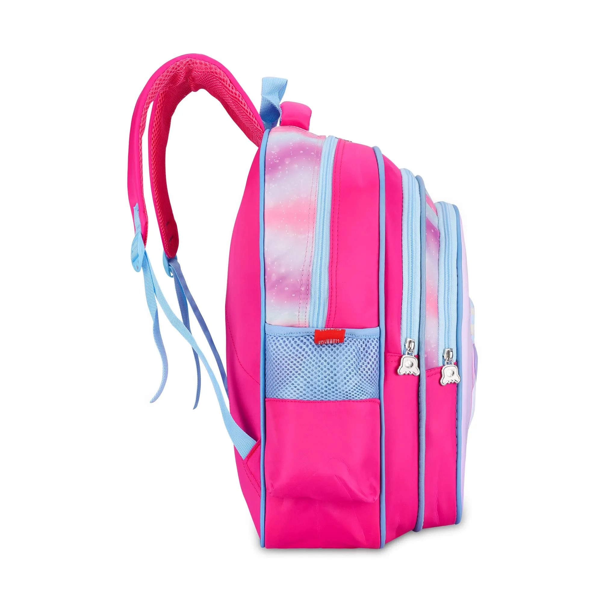 THE CLOWNFISH KidVenture Series Polyester 23 Litres Kids Backpack School Bag Daypack Sack Picnic Bag for Tiny Tots Child Age 5-7 years (Bubblegum Pink)