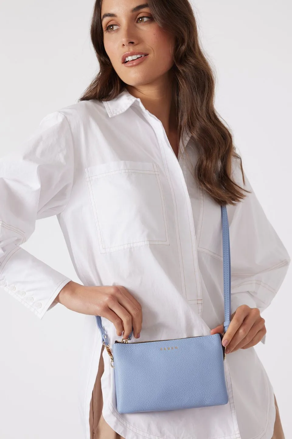 Tilly Hydrangea Leather Crossbody Bag