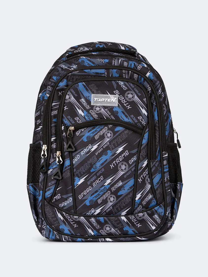 Topten Accessories The Ultimate Racing Cars School Backpack Unisex Back To School Bag Blue