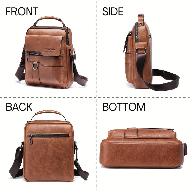 Unisex Shoulder Crossbody Messenger Bag, Eco-Leather Travel Bag.