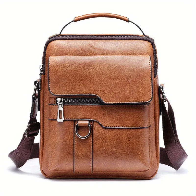 Unisex Shoulder Crossbody Messenger Bag, Eco-Leather Travel Bag.