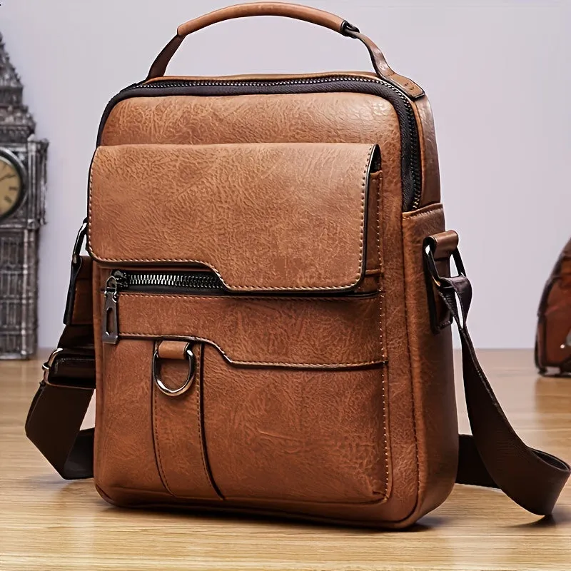 Unisex Shoulder Crossbody Messenger Bag, Eco-Leather Travel Bag.