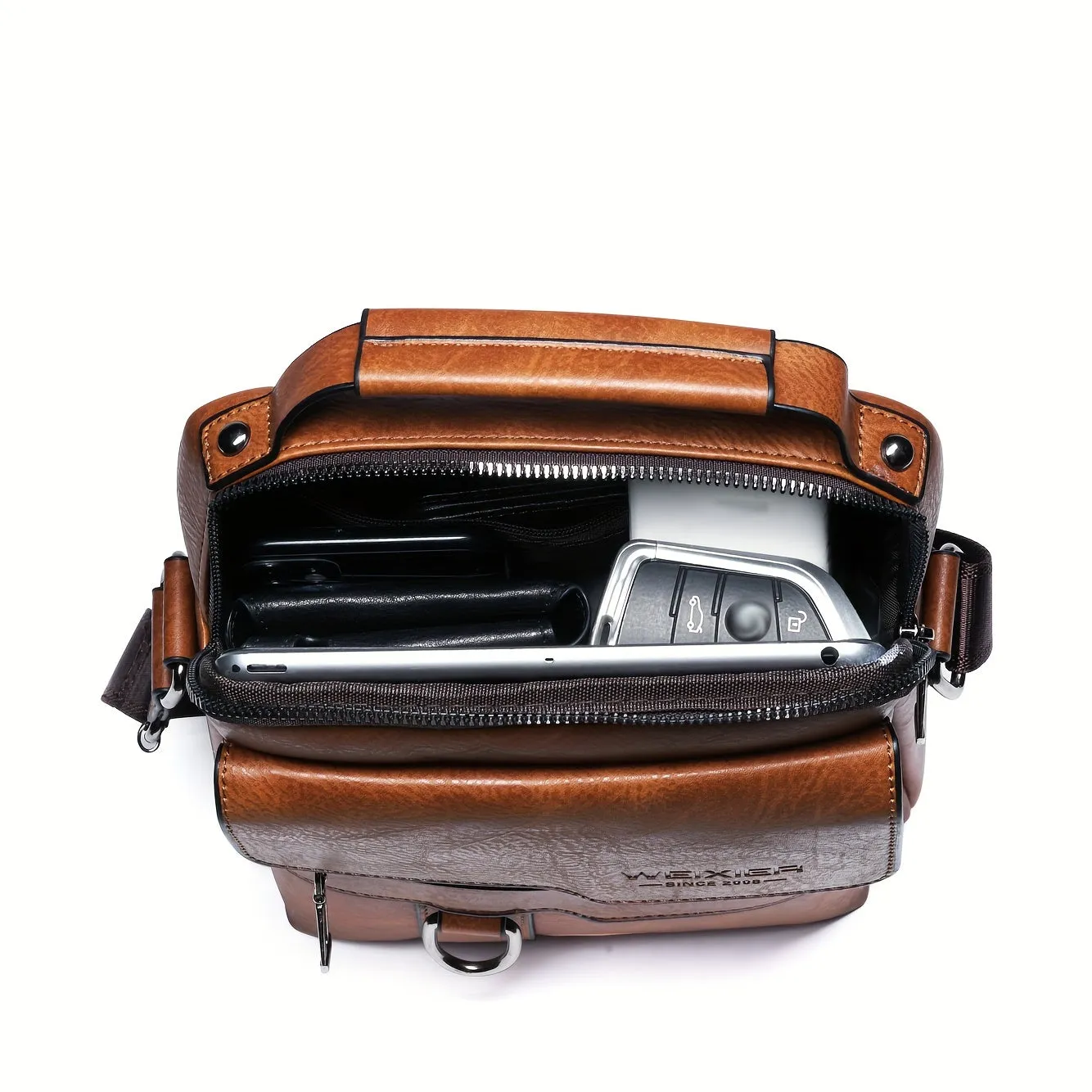 Unisex Shoulder Crossbody Messenger Bag, Eco-Leather Travel Bag.