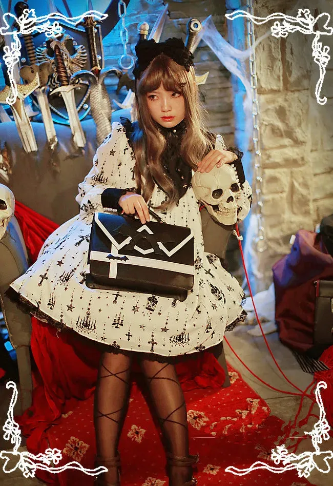 Uniwim Japanese girl college style bowknot embroidery JK uniform backpack lolita bag Halloween kawaii girl school bag loli cosplay