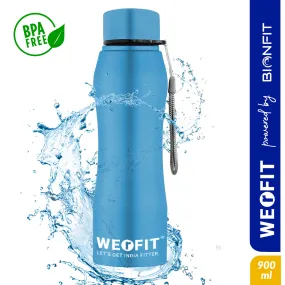 WErFIT Stainless Steel Water Bottle for Gym Park Cycling Yoga Office School Sports 900 ml Shaker  (Pack of 1, Blue, Steel)