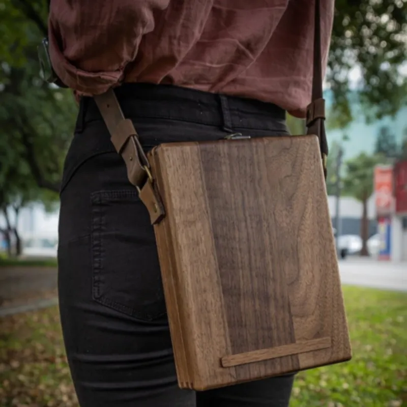 Wood Box Messenger Bag