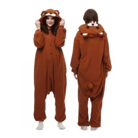 WOTOGOLD Animal Cosplay Costume Coffee  Bear Unisex Adult Pajamas