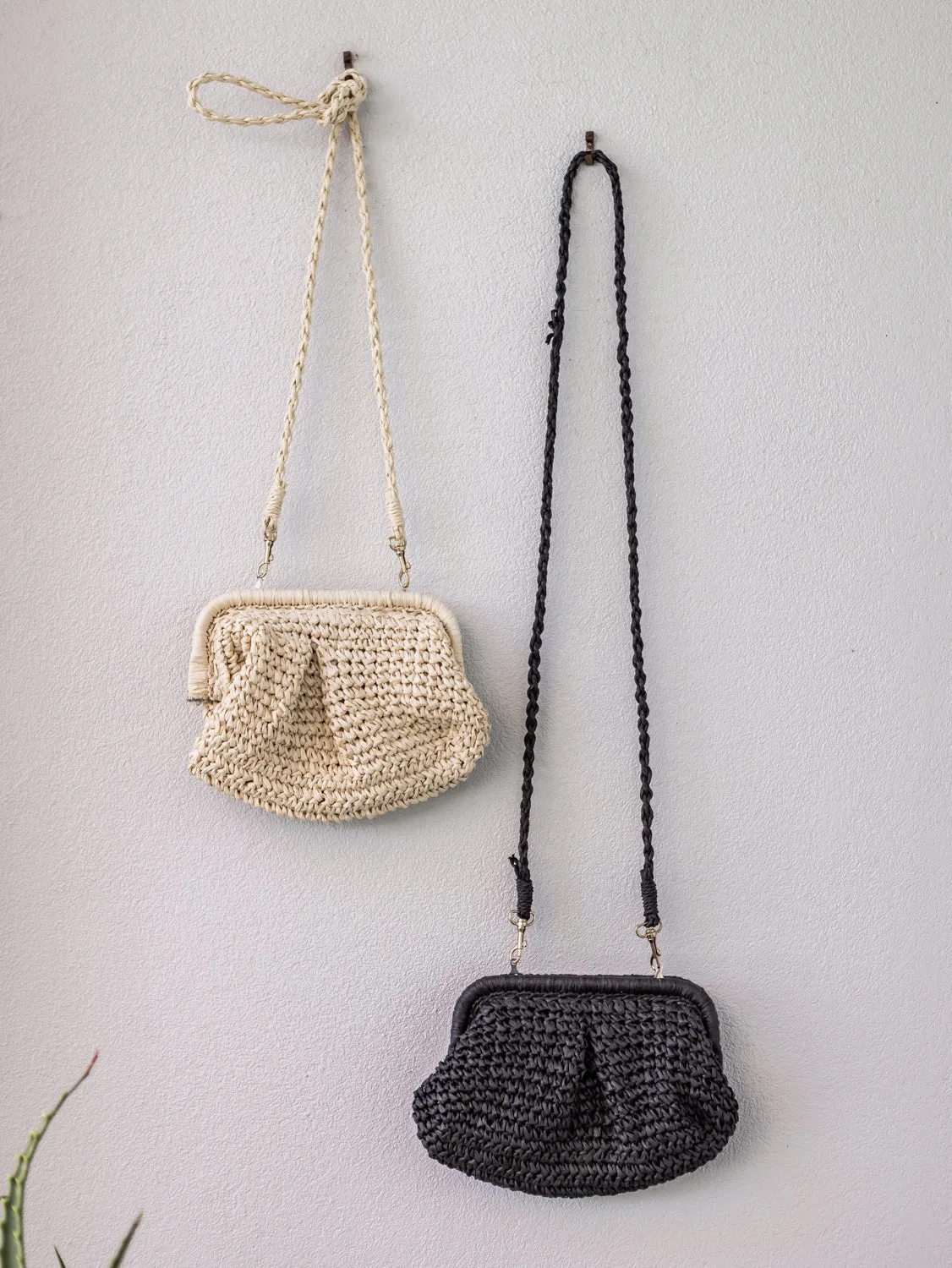 Woven Clutch Bag - Black