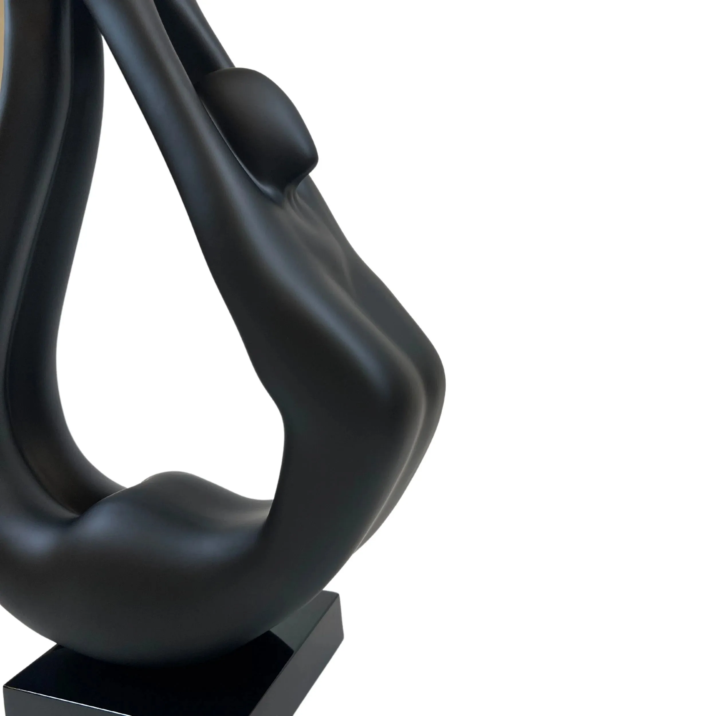 Yoga Black Sculpture - Gray Base - Home Decor