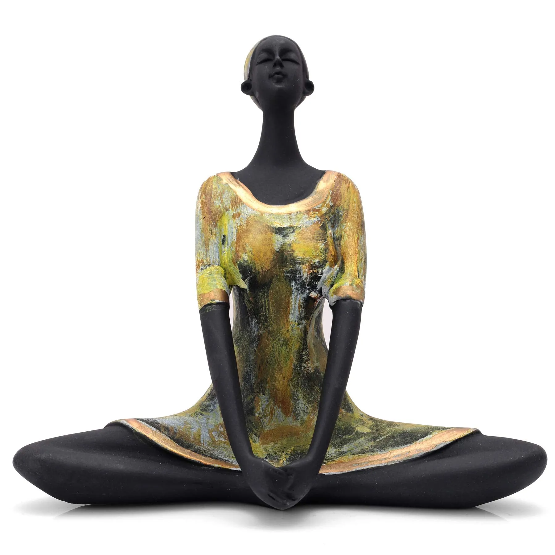 zart Resin Yoga Lady Showpiece For Home Decor & Office Decor (Set of 3), Multi Colour