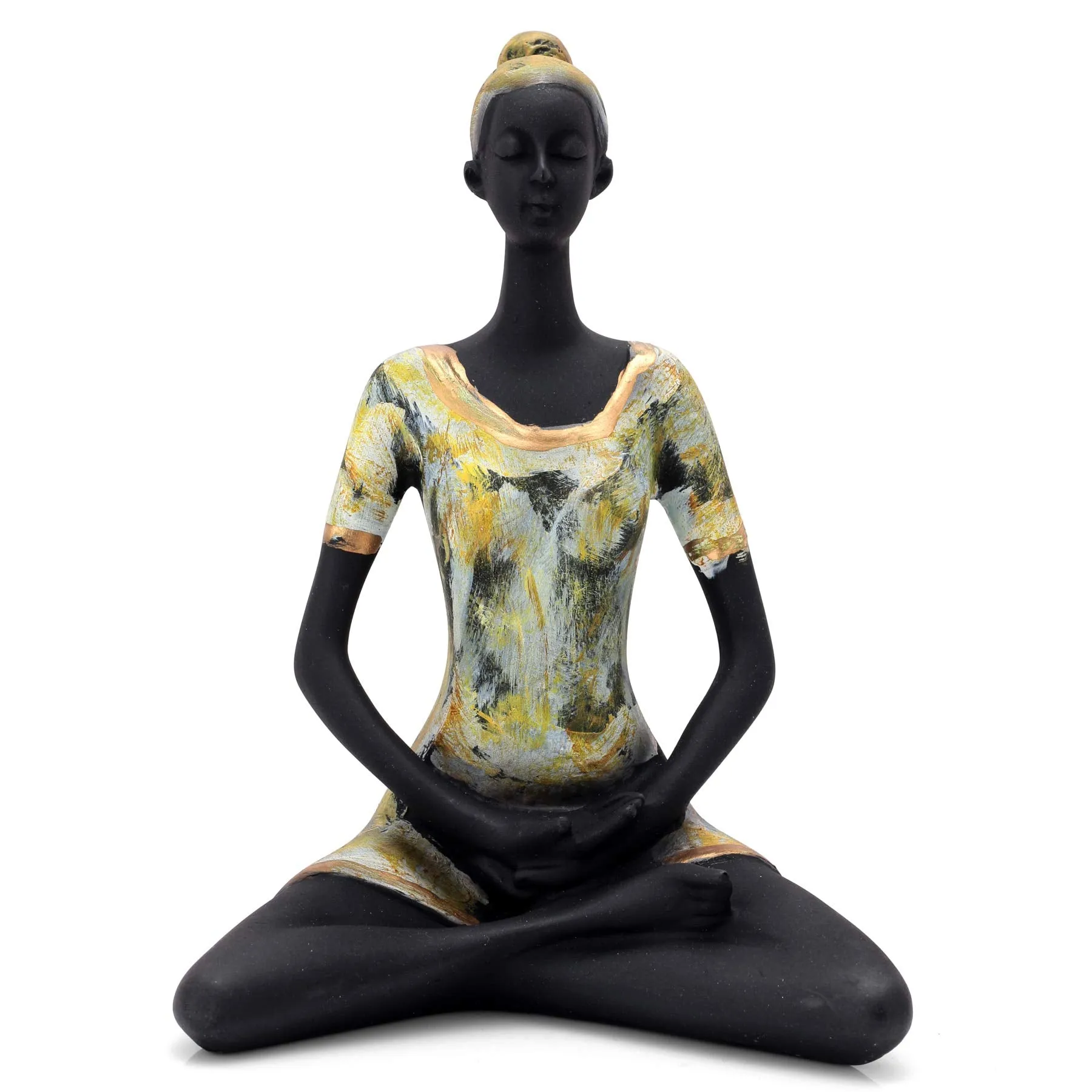 zart Resin Yoga Lady Showpiece For Home Decor & Office Decor (Set of 3), Multi Colour